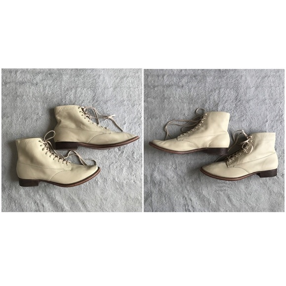 The Great. Boxcar Lace-Up Granny Boot Vanilla 9.5 - Picture 5 of 12